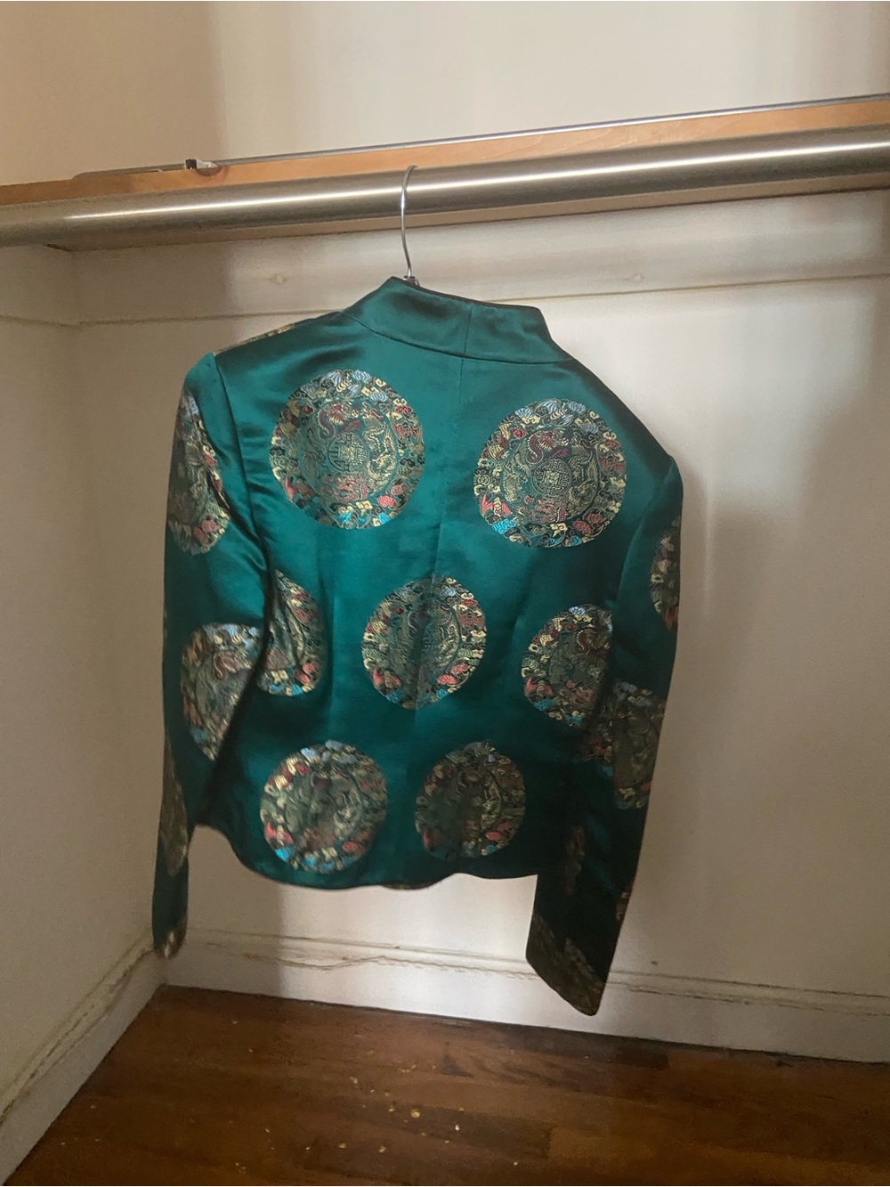 Easy Spirit Emerald Green Brocade Medallion Jacket